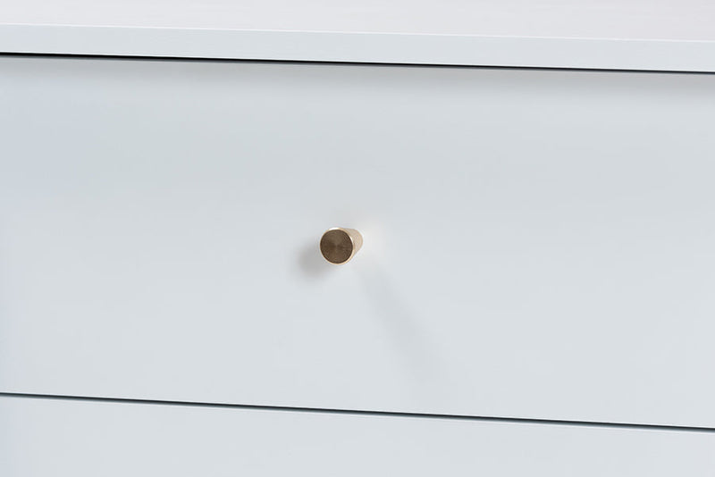 Laverne White 2-Drawer Bobbin Nightstand Baxton