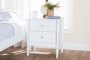 Laverne White 2-Drawer Bobbin Nightstand Baxton