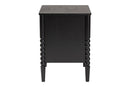 Laverne Black 2-Drawer Bobbin Nightstand Baxton
