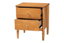 Laverne Oak Brown 2-Drawer Bobbin Nightstand Baxton
