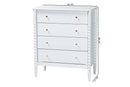 Laverne White Bobbin Wood 4-Drawer Chest Baxton