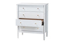 Laverne White Bobbin Wood 4-Drawer Chest Baxton