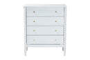 Laverne White Bobbin Wood 4-Drawer Chest Baxton