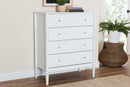 Laverne White Bobbin Wood 4-Drawer Chest Baxton