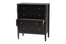 Laverne Black Bobbin Wood 4-Drawer Chest Baxton