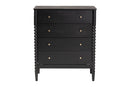 Laverne Black Bobbin Wood 4-Drawer Chest Baxton
