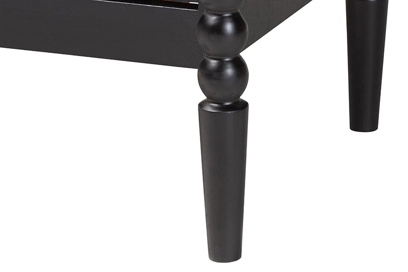 Laverne Black Bobbin Wood 4-Drawer Chest Baxton