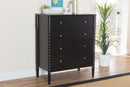 Laverne Black Bobbin Wood 4-Drawer Chest Baxton