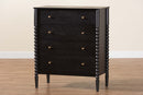 Laverne Black Bobbin Wood 4-Drawer Chest Baxton