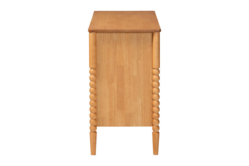 Laverne Oak Brown Bobbin Wood 6-Drawer Dresser Baxton