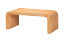 Delara Bohemian Light Honey Fluted Rattan Coffee Table Baxton
