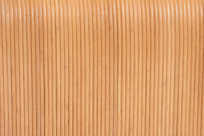 Delara Bohemian Light Honey Fluted Rattan Coffee Table Baxton