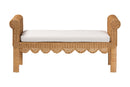 Salman Handwoven Natural Rattan Bench with Scalloped Detailing Baxton