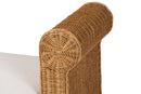 Salman Handwoven Natural Rattan Bench with Scalloped Detailing Baxton