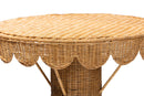 Adela Bohemian Light Honey Rattan Scalloped Accent Table Baxton