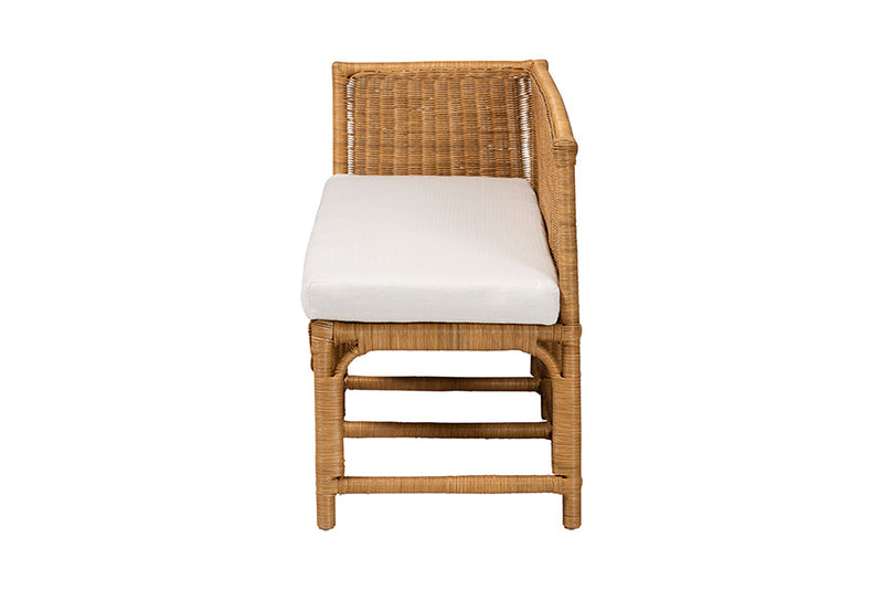Gallo Bohemian Scallop Light Honey Rattan 2Pc Dining Nook Set Baxton
