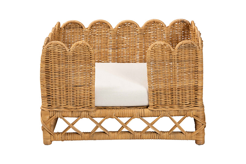 Claire Bohemian Light Honey Rattan Pet Bed