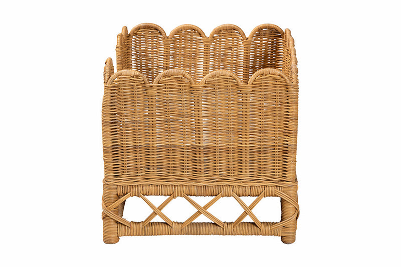 Claire Bohemian Light Honey Rattan Pet Bed Baxton