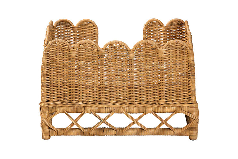 Claire Bohemian Light Honey Rattan Pet Bed Baxton