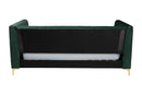 Noleta Emerald Green Velvet and Gold Metal Full Daybed Baxton