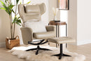 Sage Modern Beige Faux Leather 2Pc Lounge Chair and Footrest Set Baxton