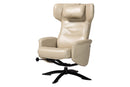 Sage Modern Beige Faux Leather 2Pc Lounge Chair and Footrest Set Baxton