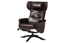Sage Modern Brown Faux Leather 2Pc Lounge Chair and Footrest Set Baxton