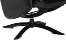 Sage Modern Black Faux Leather 2Pc Lounge Chair and Footrest Set Baxton