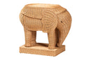 Leandra Bohemian Light Honey Rattan Elephant End Table Baxton