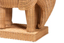 Leandra Bohemian Light Honey Rattan Elephant End Table Baxton