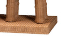 Leandra Bohemian Honey Rattan Elephant Console Table Baxton