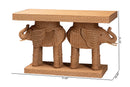 Leandra Bohemian Honey Rattan Elephant Console Table Baxton