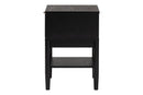 Marzenia Beige Fabric and Black Wood 1-Drawer Nightstand Baxton