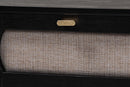Marzenia Beige Fabric and Black Wood 1-Drawer Nightstand Baxton