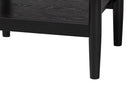 Marzenia Beige Fabric and Black Wood 1-Drawer Nightstand Baxton