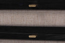 Marzenia Beige Fabric and Black Wood 3-Drawer Chest Baxton