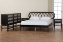Chaise Art Deco Black Wood Queen 5-Piece Bedroom Set Baxton
