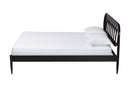 Chaise Art Deco Black Wood Queen Platform Bed Baxton