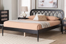 Chaise Art Deco Black Wood Queen Platform Bed Baxton
