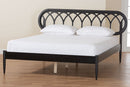 Chaise Art Deco Black Wood Queen Platform Bed Baxton