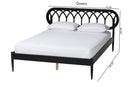 Chaise Art Deco Black Wood Queen Platform Bed Baxton