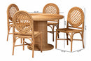 Virden Natural Rattan Dining Set Baxton