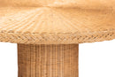 Emily Bohemian Braided Light Honey Rattan Dining Table Baxton