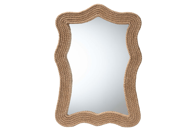 Derris Coastal Woven Rope Accent Wall Mirror