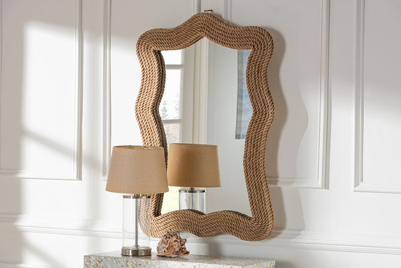 Derris Coastal Woven Rope Accent Wall Mirror