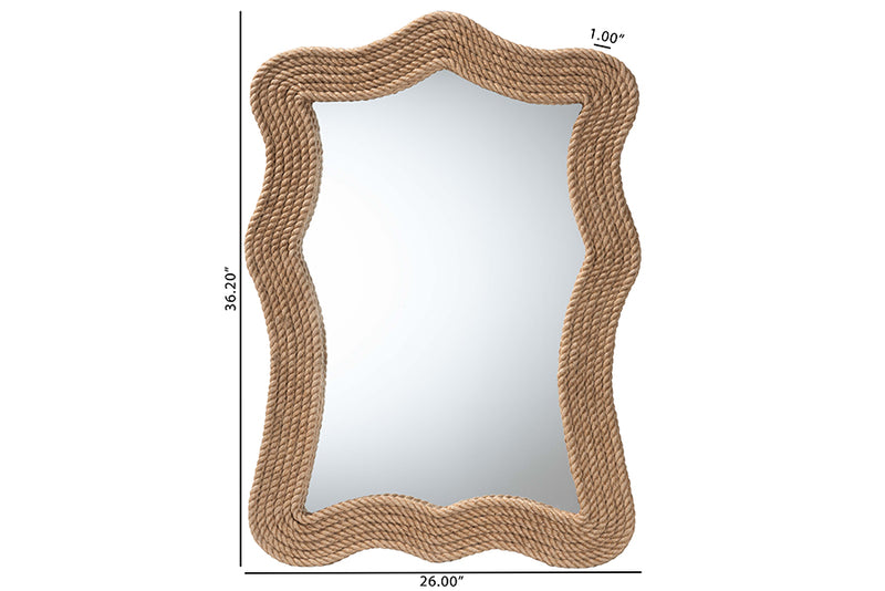 Derris Coastal Woven Rope Accent Wall Mirror