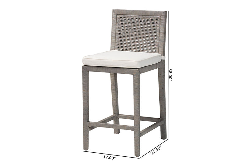 Lumines Natural Rattan Counter Stool Baxton
