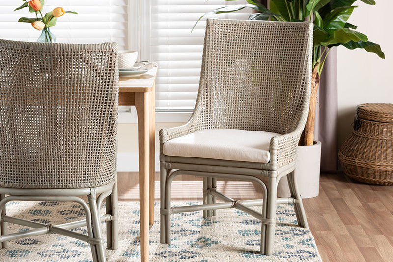 Saverio Rattan Dining Chair with Cushion Baxton