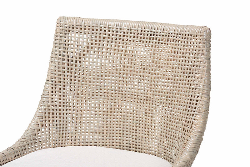 Saverio Swivel Rattan Bar Stool with Cushion Baxton