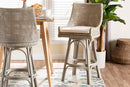 Saverio Swivel Rattan Bar Stool with Cushion Baxton